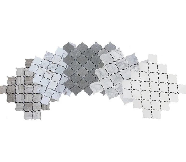 Best selling interior decoration lantern marble mosaic water knife stone tile porch background