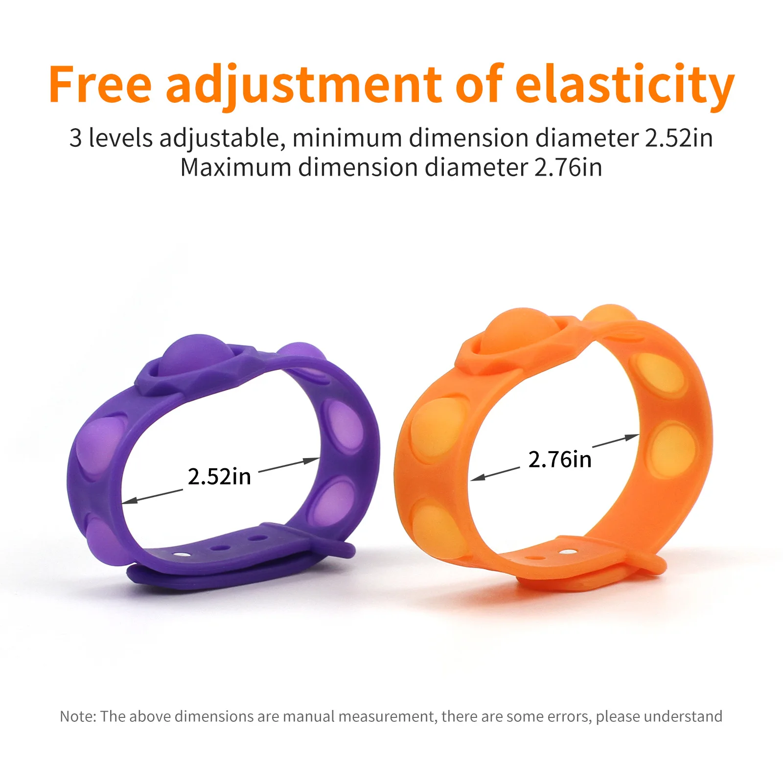 Amazon New Arrive Silicone Push Pop Bubble Wristband Stress Relief Bubble Bracelet Toy Anti Anxiety Therapy Children Toys