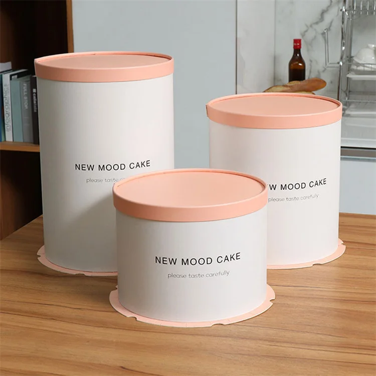Custom logo Luxury Cake Box 8 inch multilayer pink cake box tall disposable food grade blister round gift rose large box