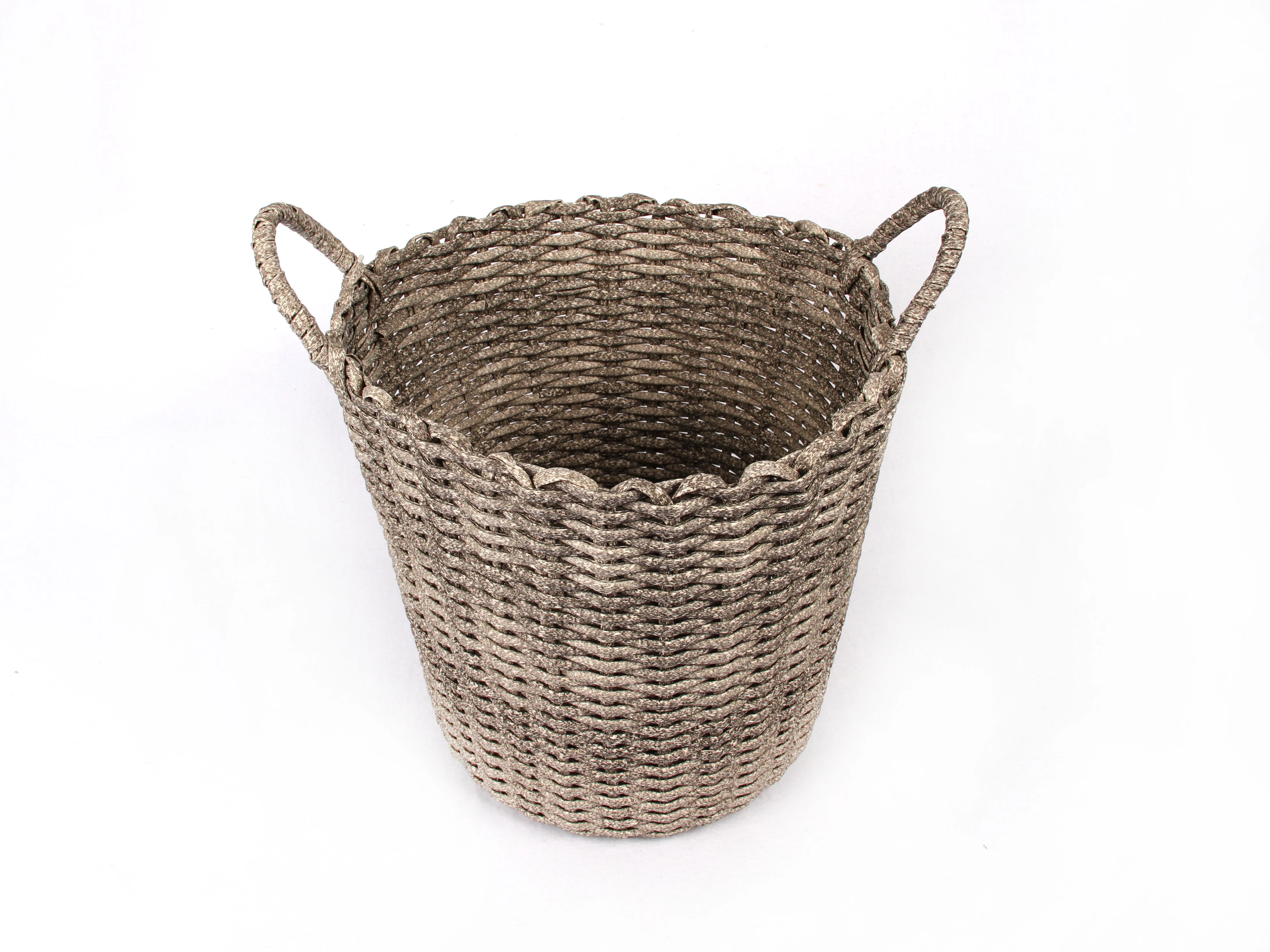 big Storage Baskets plastic pipe flowerpot brown grey Vegetable basket Foldable Soft Handmade