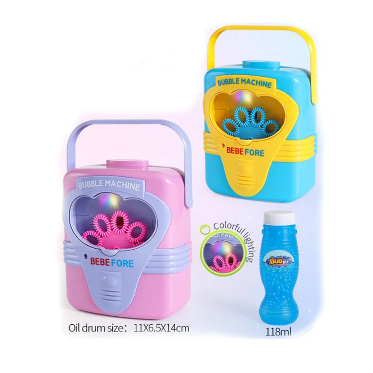 Outdoor Toy for Kids Oil Tank Shape Automatic Bubble Maker Toy with Solution Bubble Machine for Party with Music Lamplight