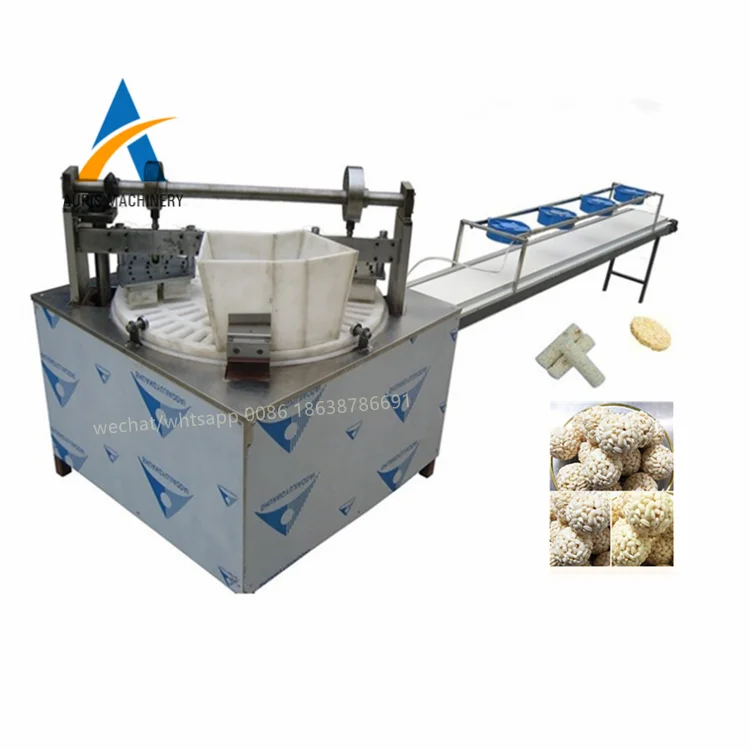 Hot selling puffed chocolate rice ball  puffed rice cake making machine puff rice corn cereal bar forming machine