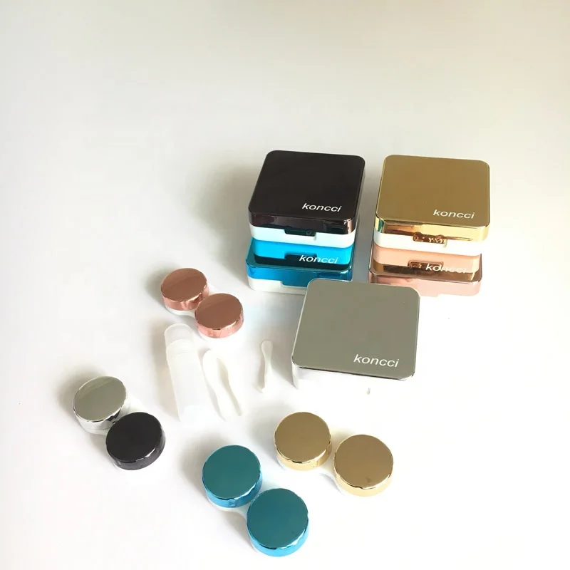 Квадратный футляр для контактных линз Eyekan Kaida, наборы для путешествий, принимаются OEM, печать логотипа A-8067