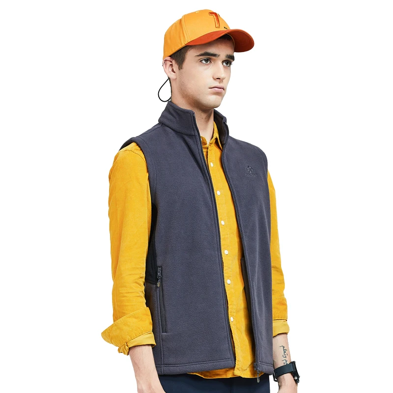 
Casual Custom logo fleece warm Hoodless Vest Jacket for Man Thermal polar fleece mens sleeveless Vest 