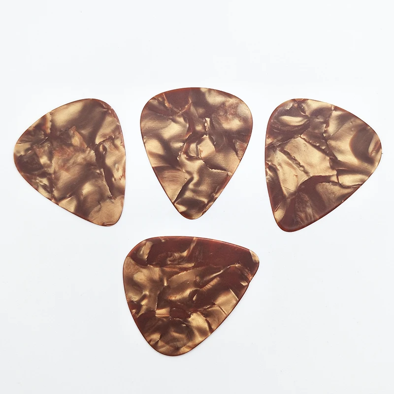 Blank or Custom Logo Celluloid Guitar Picks MOQ 500pcs thickness Pearl Brown Plectrums 0.46mm/0.71mm/0.96mm Gauge