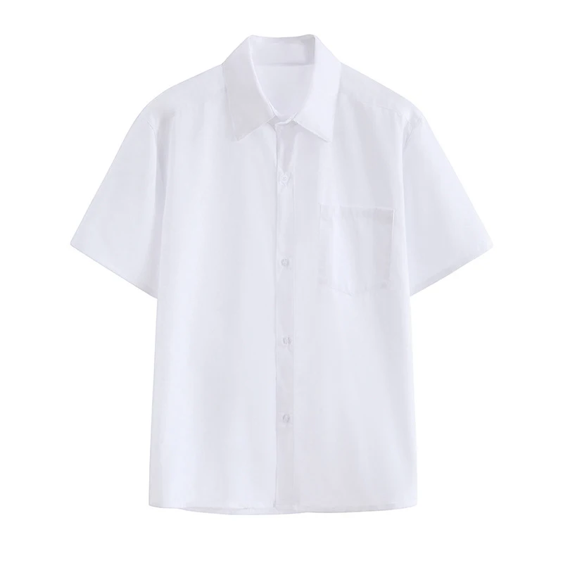 Wholesale 100% Cotton Twill Fabric Teen Boys Girls High School Uniforms Top Students White Shirt Top Blouse