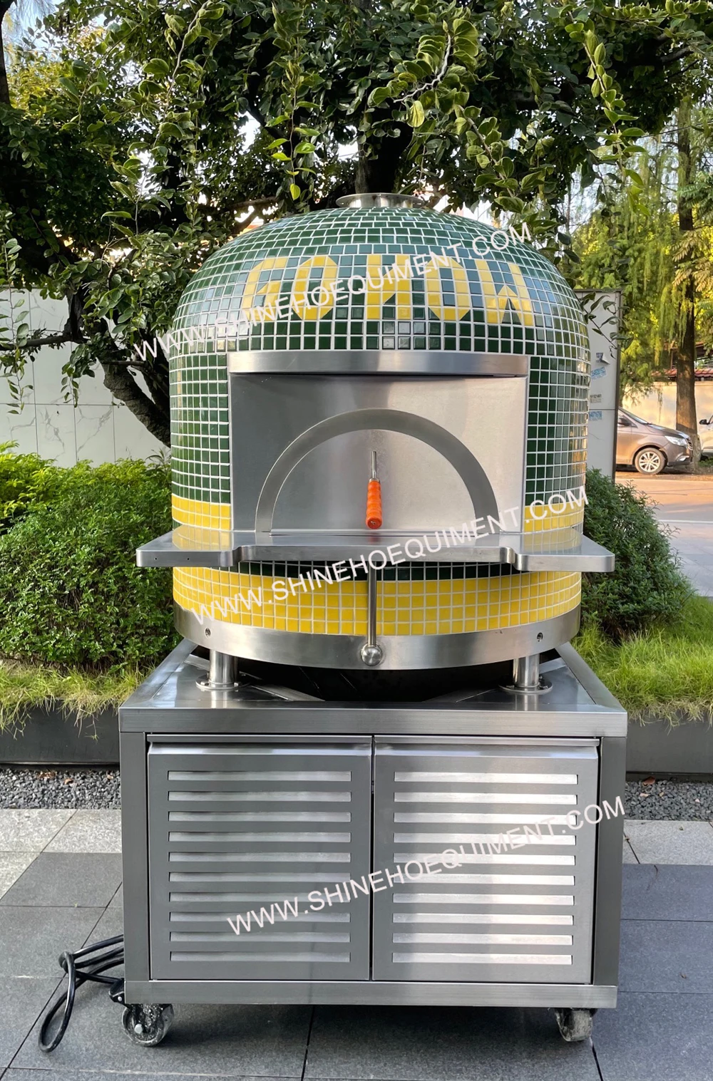 Shineho Retro Luxury burner gas and wood fired customized Efficient commercial outdoor Rapid-Heat pizza oven