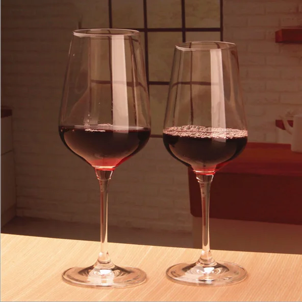 Personalized Custom Logo Household Restaurant Bar Lead Free Crystal Long Handle Clear Glass Goblet Wine