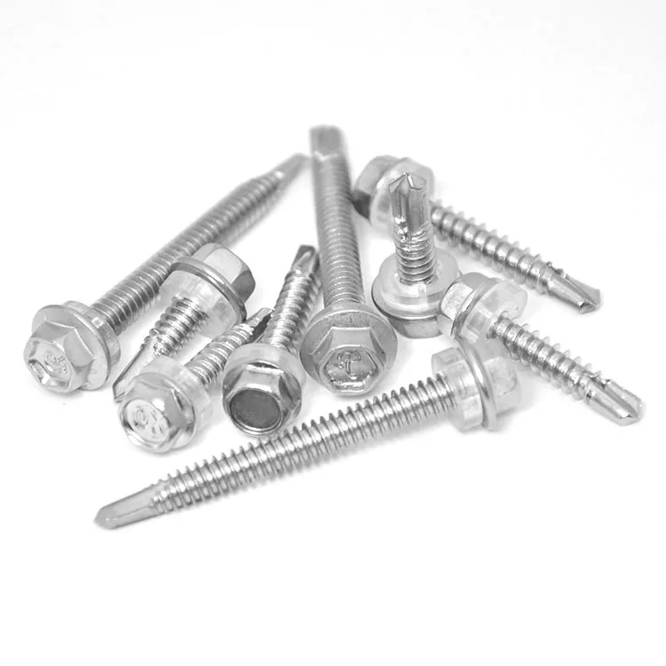 Factory Wholesale Stainless Steel Flange Hex Washer Head Self Drilling Type Metal Screws For Roofing