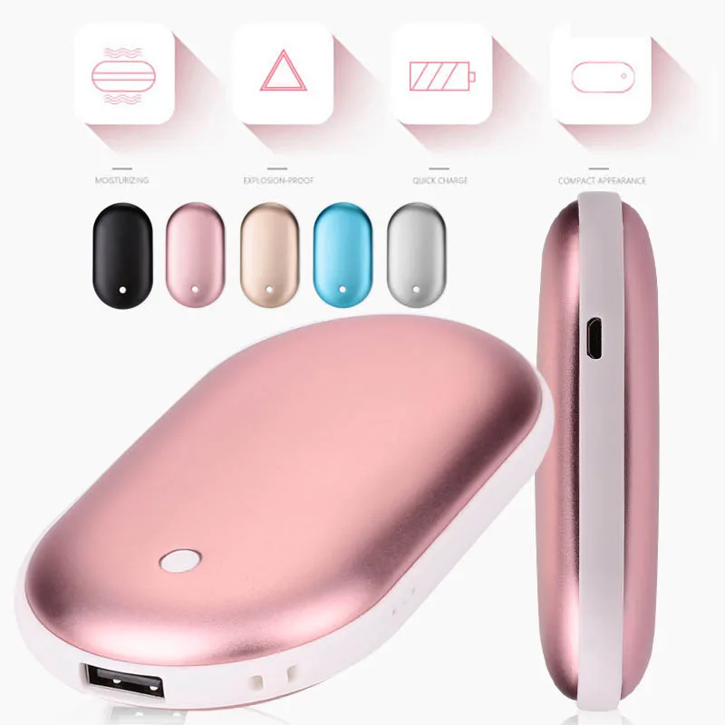 5000mAh Hand Warmer Power Bank Rechargeable Mini Powerbank Colorful Cute Portable Charger Power Bank