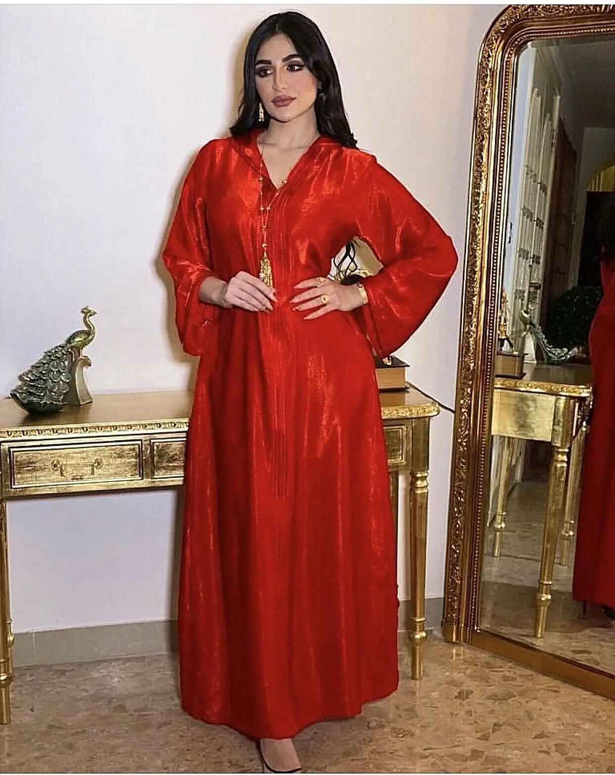 Premium Hoody Abaya Moroccan Dresses Embroidered Winter Dubai Velvet Abaya Women Muslim Dress