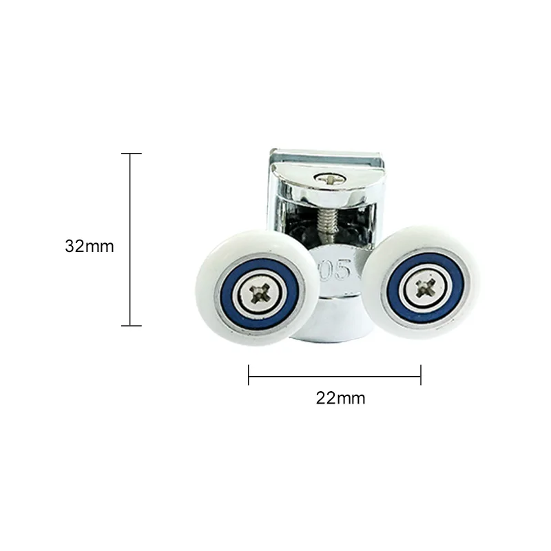 A-87 A-88 High Quality Square Double Two Wheel Zinc Alloy OEM ODM Curved Double Shower Glass Sliding Door Brass Roller