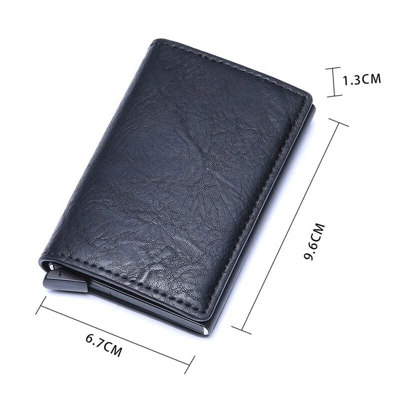 Custom RFID pop-up smart automatic card holder pu men  wallet
