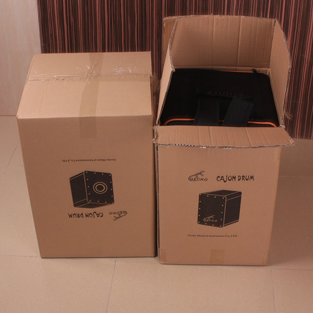 GECKO CL19WJ Cajon box drum wholesale price Zingana wood Zebrawood birch wood cajon drum with steel string
