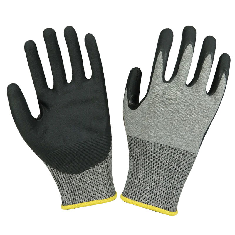 Cut Resistant Hand Protective Industrial Nitrile Gloves for Security Work