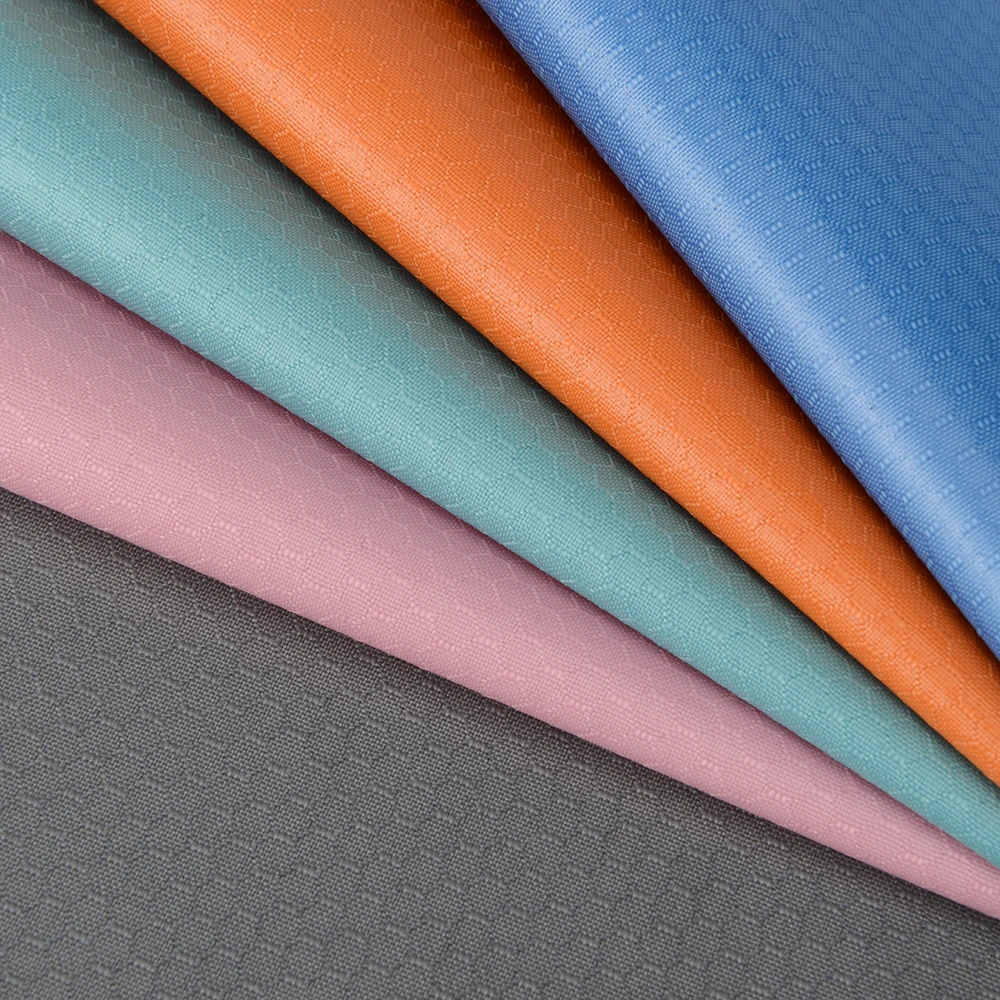 100% Polyester Bag Material 420D DTY Oxford Hexagonal Diamond Jacquard Fabric for Trolley Case