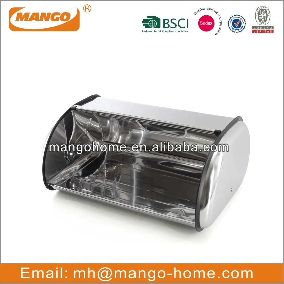 Stainless Steel Bread Box Metal Bread Bin For Kitchen Food Container