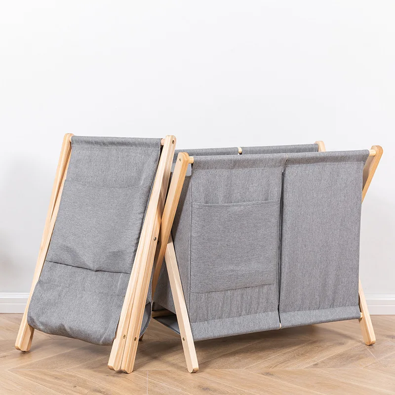 Wooden and fabric newspaper magazine rack brochure stand display shelf custom style