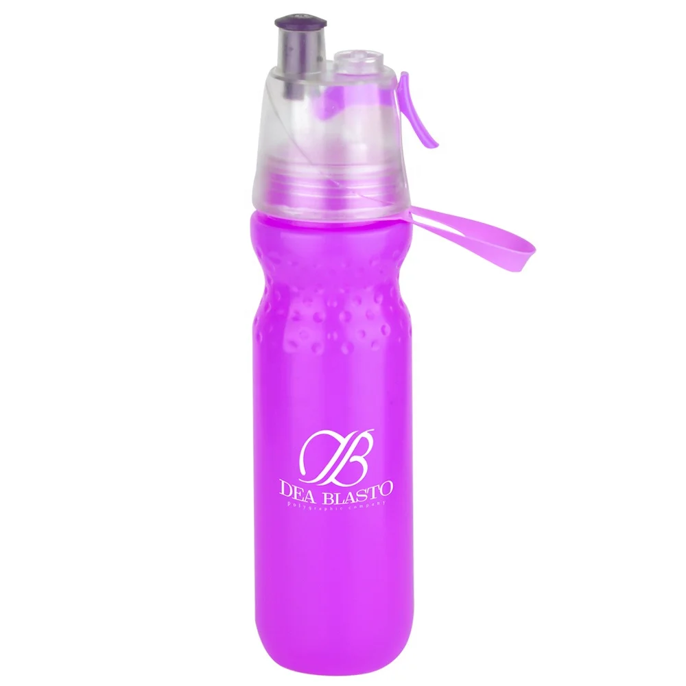 750ML Gym Misting Cool Water Bottles Eco Friendly Custom Durable Plastic Mist Spray Drinking Bottles