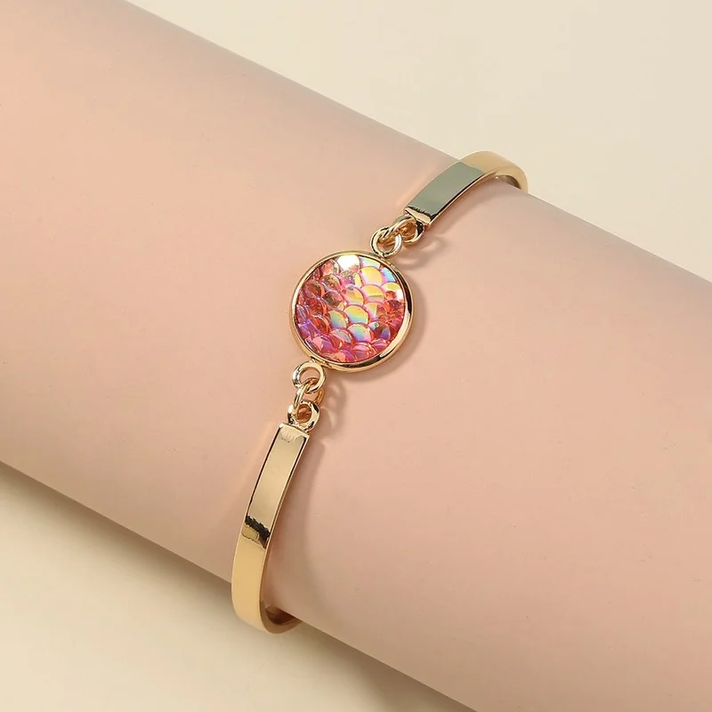Fish Scale Bracelet Colorful Resin  Accessories Geometry Women Fashion