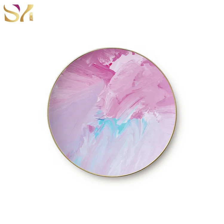 SY Dinnerware wholesaler luxury bold gold rim dinner plates ceramic dinnerware set