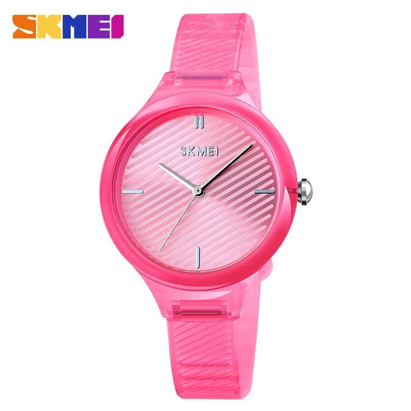 New Trendy Lady Watch Skmei 1714 Colorful Wrist Watches for Women Girls Transparent Jelly Watch