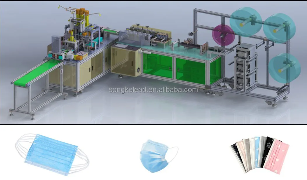 TWSL source factory 3ply mask making machine high speed medical face mask machine inner ear loop face mask machine