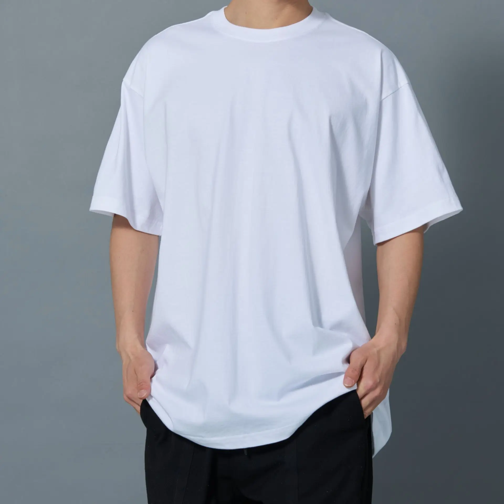 230g Dropped Shoulder T-shirtLoose Type Street Hip Hop Fashion Half Sleeve Unisex Cotton T-shirt