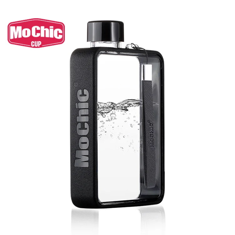 380Ml 13Oz A5 Tritan Square Flat Clear Bpa Free Custom Sport Plastic Drinking Water Bottle