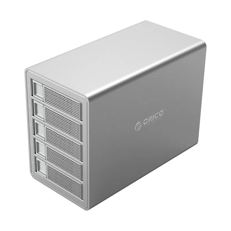 5 Bay Aluminum USB 3.0 SATA Raid External Hard Drive Dock Support 2.5/3.5 inch HDD SSD 80TB for Enterprise Data Storage Clone