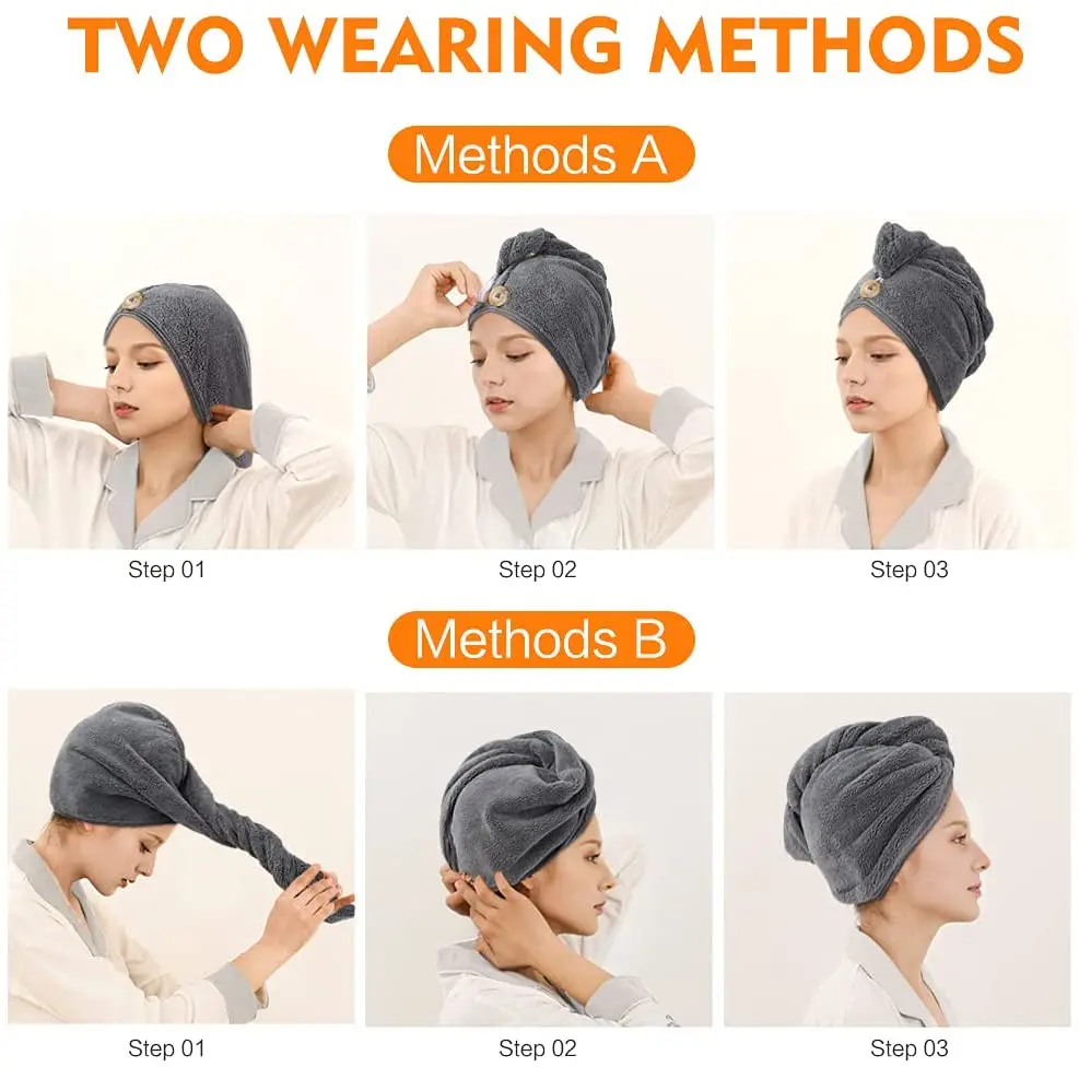 Wholesale Quick Drying Wrap Microfiber Hair Towel, Custom Micro Fiber Hair Turban Towel For Women