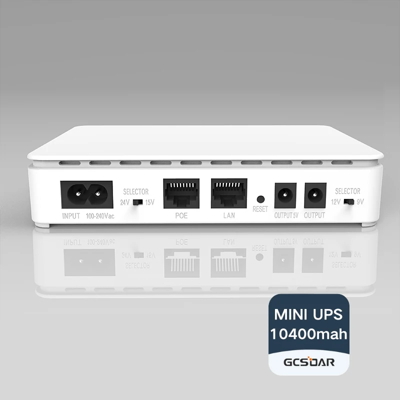 GCSOAR Mini DC UPS With Li-ion Battery 10000mAh DC Power Supply Mini UPS Para Modem With POE 15V 24V for Wifi CCTV Camera