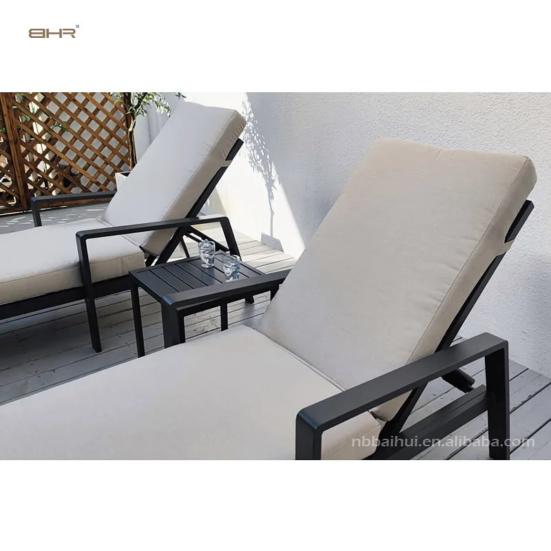 BHR Aluminum Furniture Outdoor Sunbed Beach Poolside Sun Lounger Pool Chair Sun Loungers