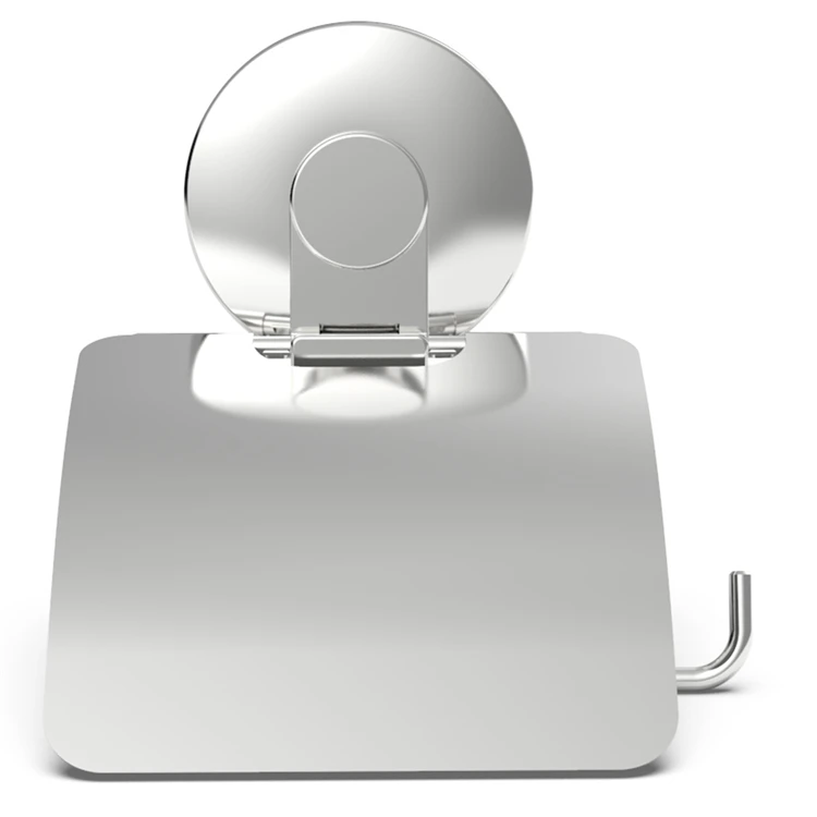 Vacuum Suction Self Adhesive Recessed Bathroom Toilet Roll Paper Holder Hanging Chrome Toilet Paper Holder With Suction Hooks