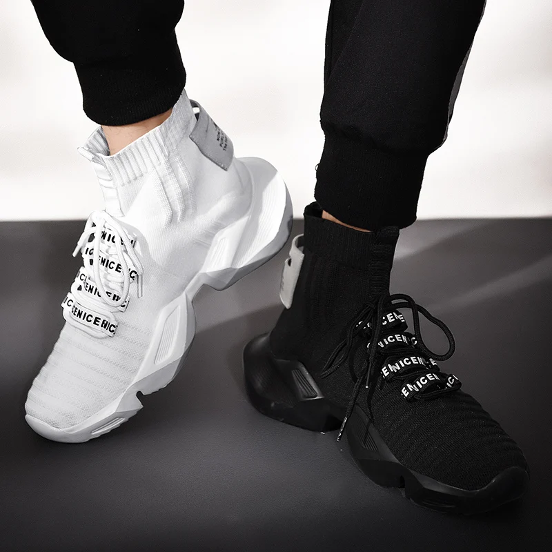 
Wholesale in Stock breathable high Mesh mens trainers sneakers for Men fashionable Sports Casual Athletic Running Shoes sneakers 