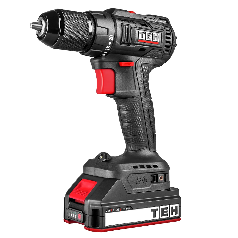 TEH China Supplier Cordless Power Tool 20V Li Ion Combo Kits Impact Drill/Driver for Drilling and Fastening