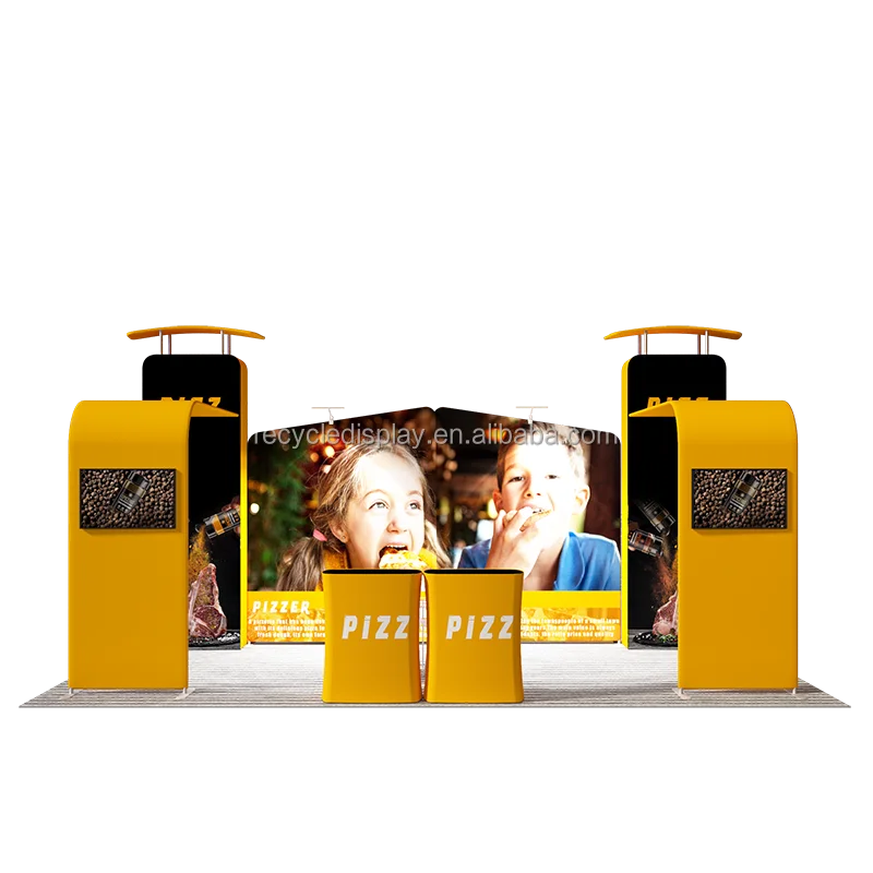 Portable Fashion Fair Booth Design Easy Assemble Modular custom printed fast build tawns exhibition trade show 10x20 booth