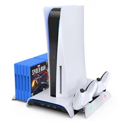 KIWIHOME Digital Vertical Stand With Cooling Fan and Dual Controller Charger For Ps5 Console