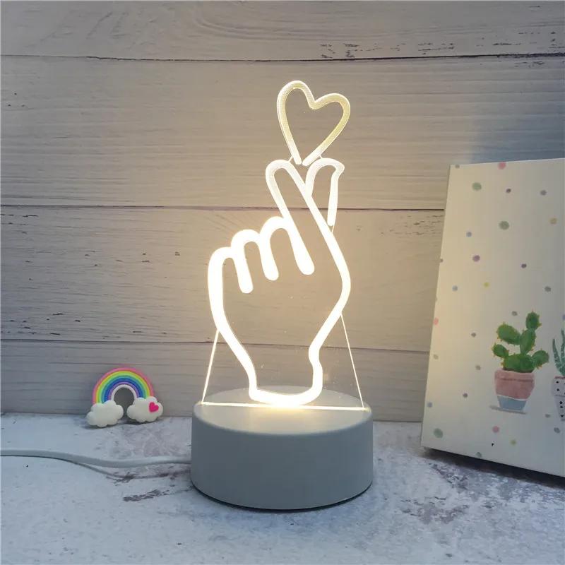 Home Decor Acrylic Unicorn illusion Night Lamp Warm White 3D Creative Baby Gift Nightlight Children 3D LED Night Light For Kids