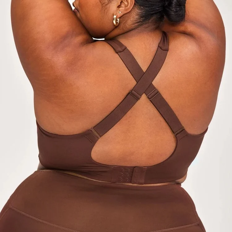 Customizable High Quality Fitness Sport Bra Women Plus Size Adjustable Back Yoga Top Workout Gym Strappy Cross Sports Bra