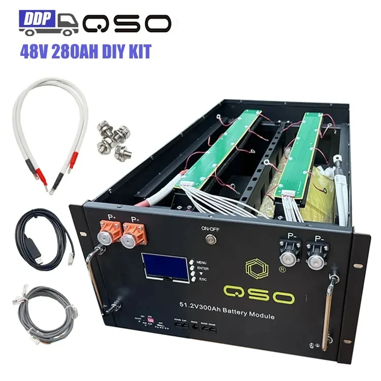 Qishou 48V 230 280 304 Ah 200Ah 230Ah 280Ah 300Ah 320Ah 48 V V3 Diy Kit Empty Lifepo4 Battery 16S Case Box and Bms