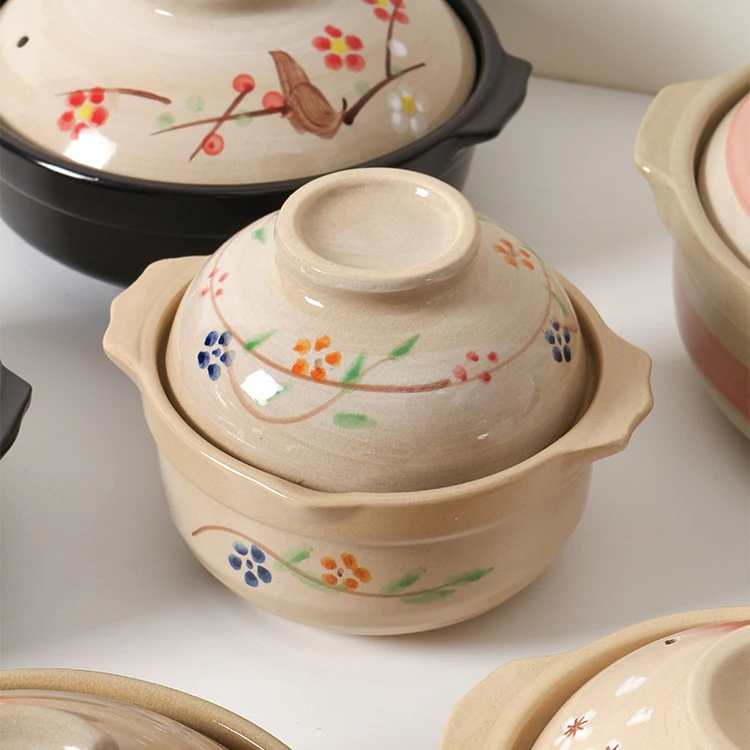 china  supplier ceramic  kitchen hotel restaurant ceramic se hot clay potcasserole set cooking pots with lid
