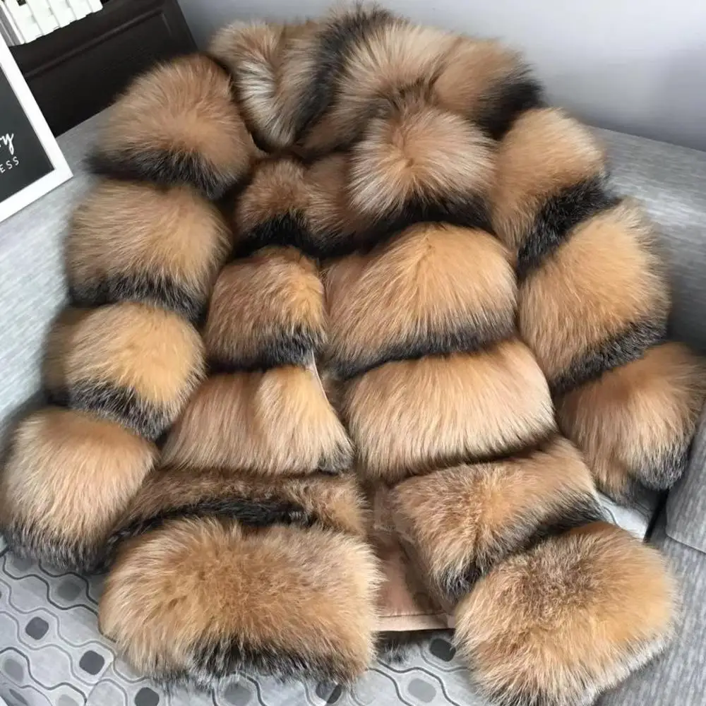 
Winter warm cloth custom made high quality elegant women fox fur coat 