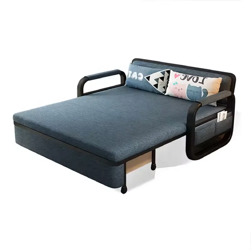 Modern Style Folding Living Room Furniture Set, High Quality Pull Out Folding Simplicity Fabric Sofa Bed