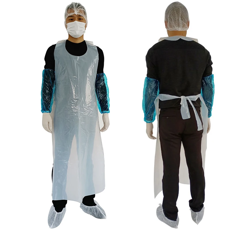 Clear Plastic Aprons Kitchen Cooking Ldpe Hdpe Make Up Beauty Salon Cpe Pe Waterproof Disposable Apron For Healthcare