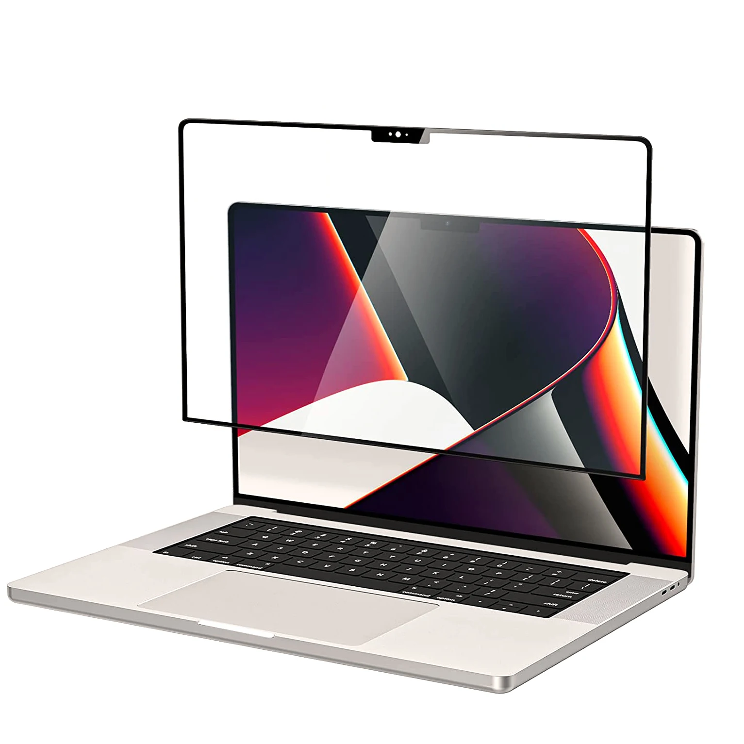 9H Hardness Anti-Scratch Anti-fingerprint Silk Edge Glue Tempered Glass Screen Protector for MacBook AIR Pro 13 14 16inch 2022