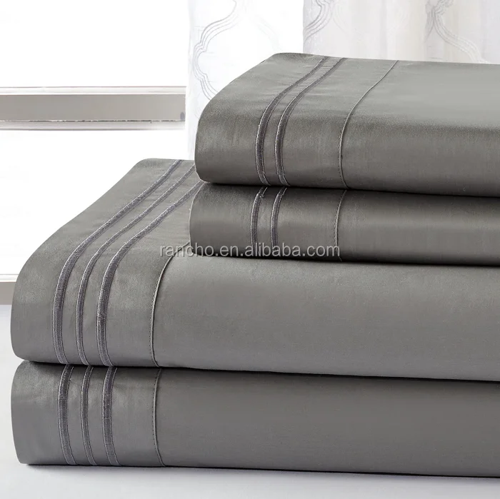 Luxury high quality microfiber hotel linen duvet cover and pillow case bedding sets in solid color
