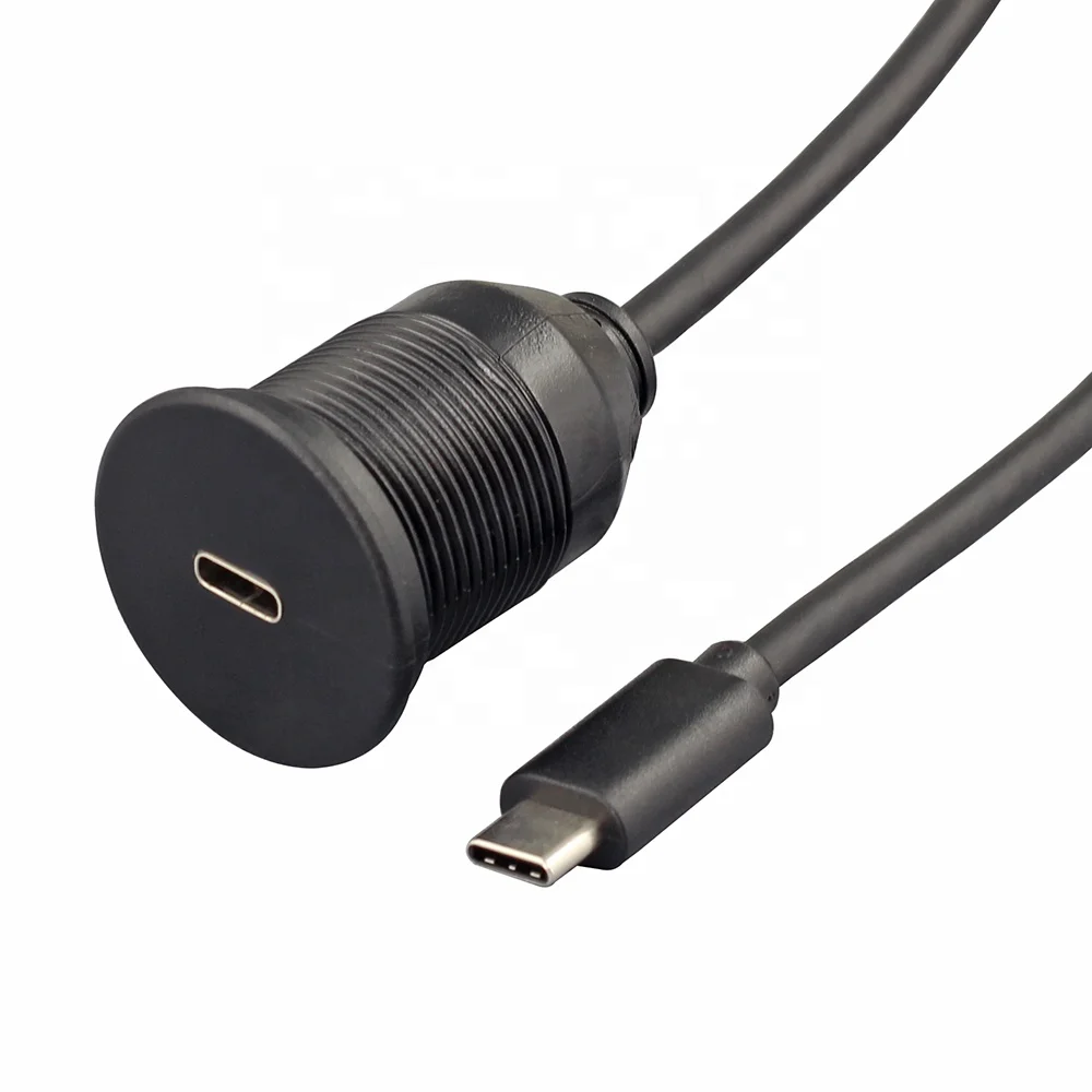 Waterproof USB C Male to Female cable USB-C Flush mount USB 3.1 Cable for Car Truck Boat Marine DIY accessories