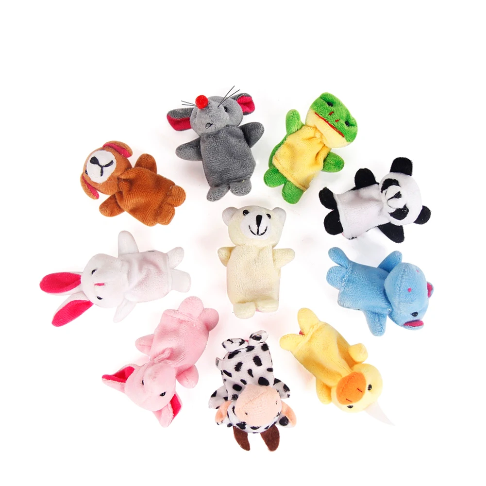 Cartoon animal finger puppets children plush toys role-playing storytelling ragdoll educational toys