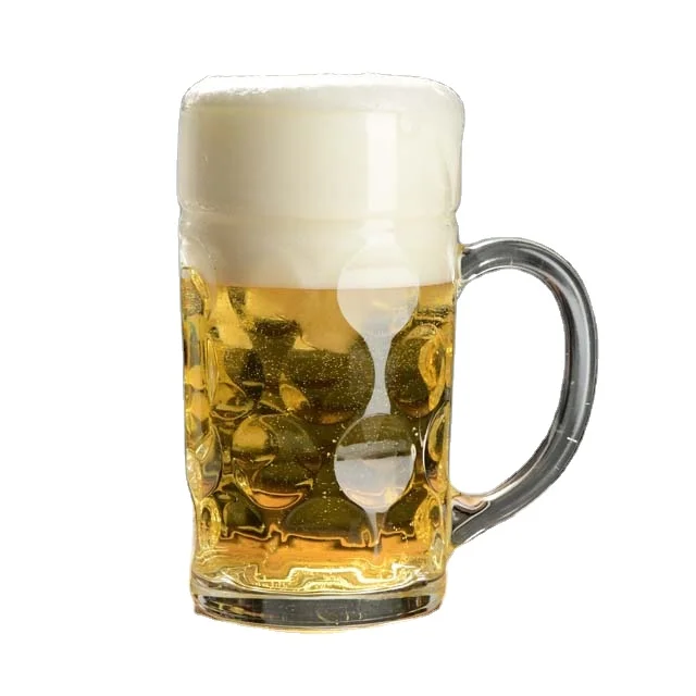 hot selling  glass beer mug  accept customized logo glass beer mug with handle
